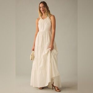 Anthropologie Forever That Girl Tiered Ruched Back Bow Dress